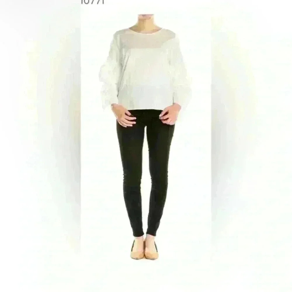 Madewell bell sleeve white cotton top medium‎